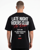Late Night Riders Club Oversized Tee Black – Rückseite, 3AM Print
