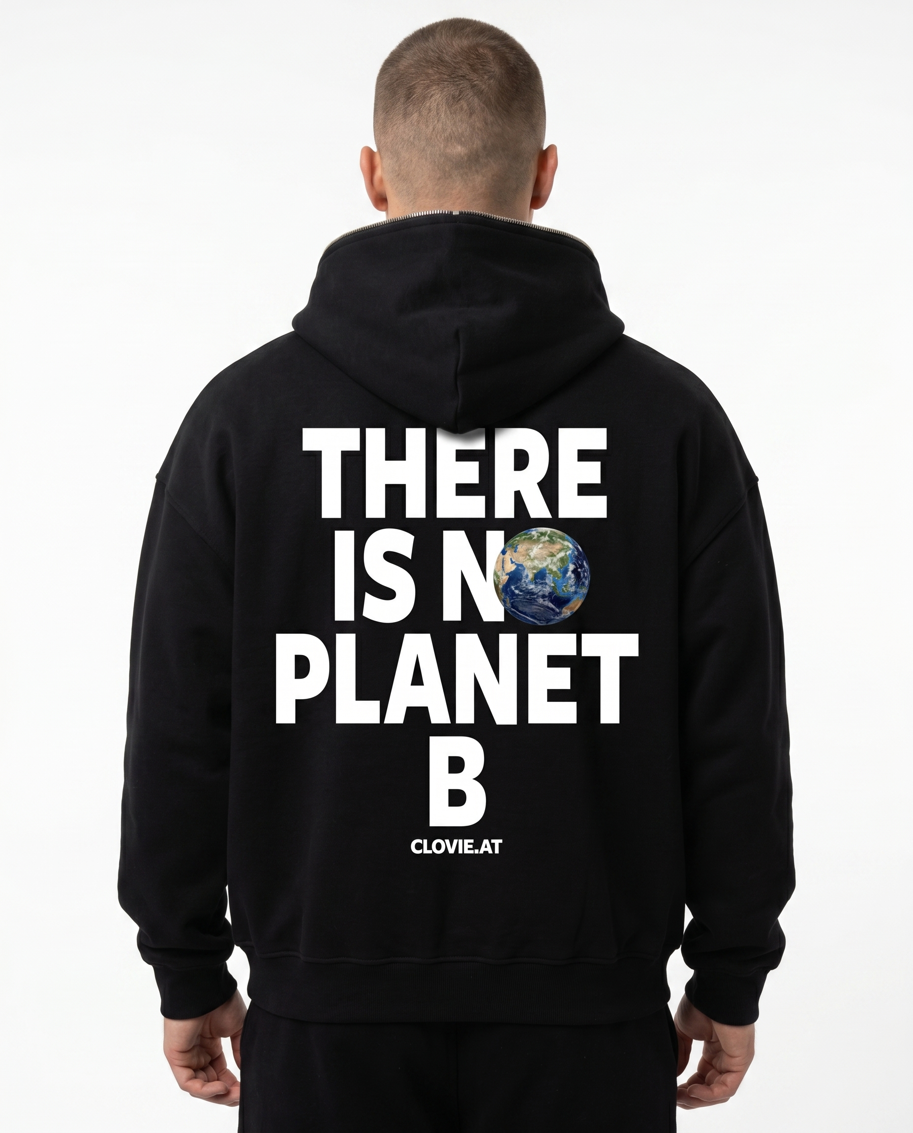 There is no planet b Oversized Zip Hoodie – Rückseite