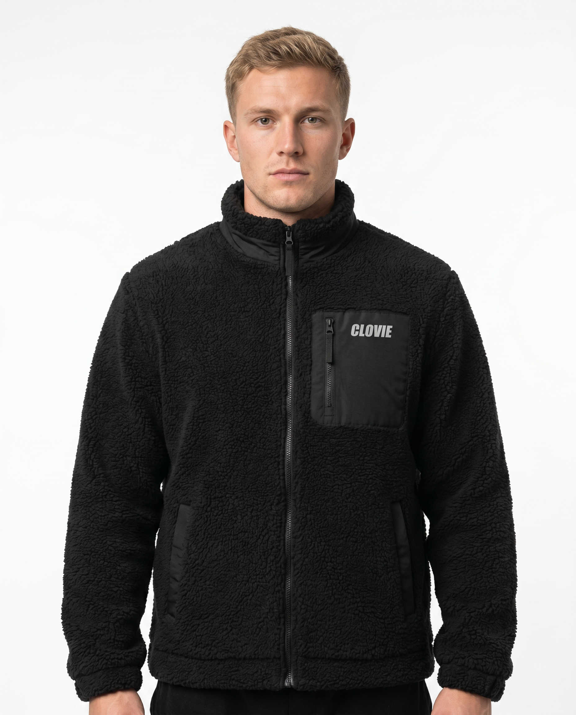 CLOVIE Sherpa Jacke – Vorderseite