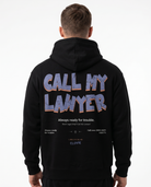 Call my lawyer OVS Hoodie Schwarz - model back print (reused from regular Hoodie Jet Black H.A)