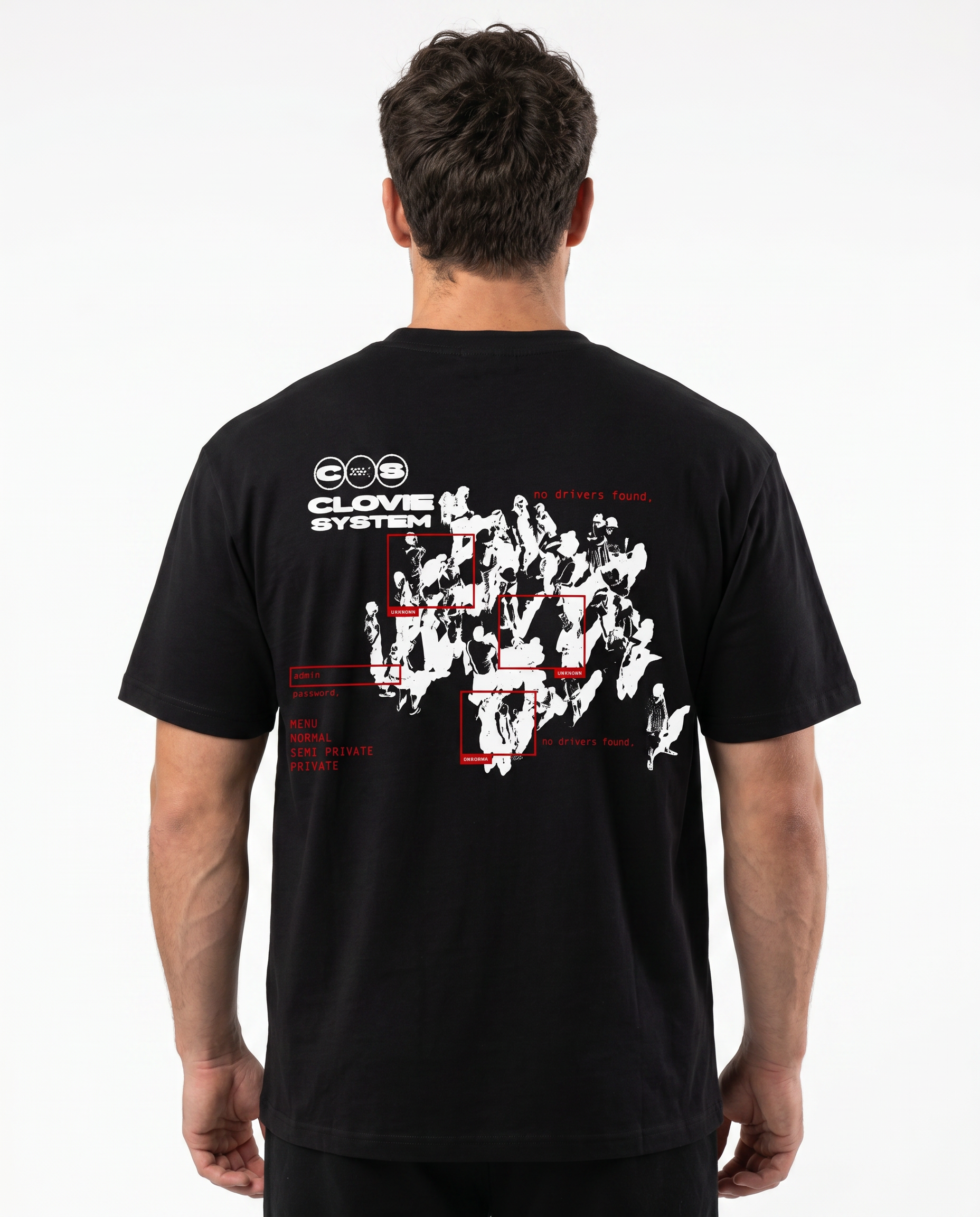 Clovie system T-Shirt Rueckansicht Model Black - CLOVIE Streetwear