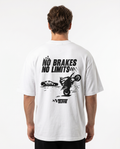 No brakes no limits Oversized Tee White - model back print