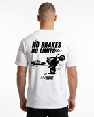 No brakes no limits Standard Tee white - model back print