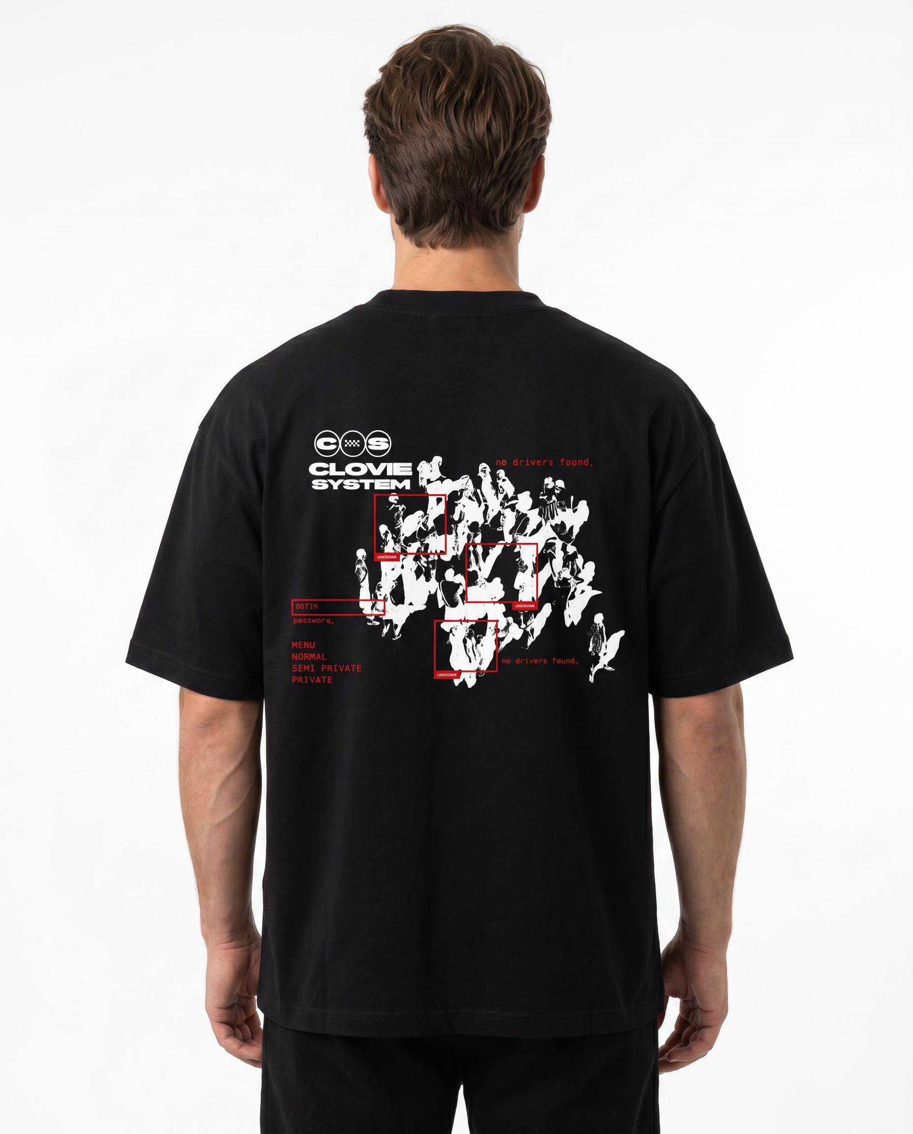 Clovie system Oversized Tee black - model back print