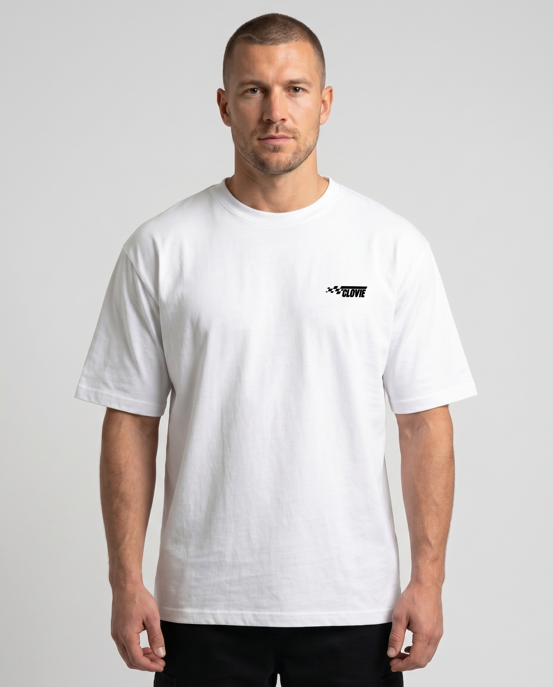No brakes no limits Standard Tee white - model front