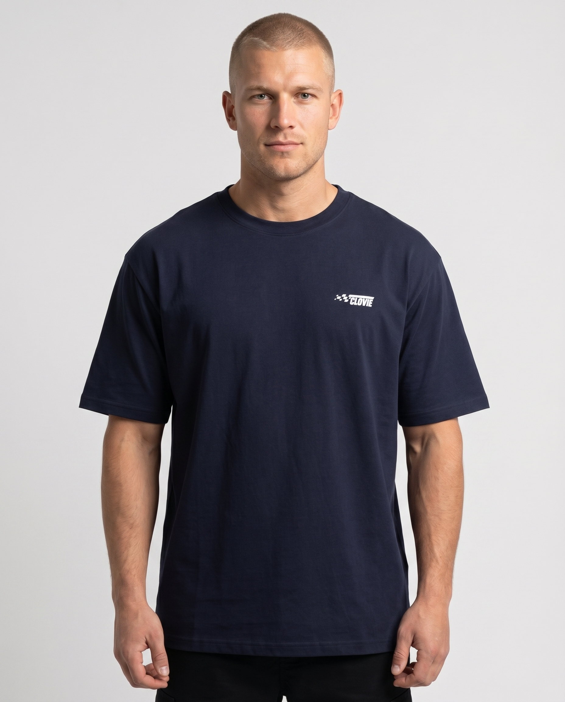 No brakes no limits Standard Tee french navy - model front