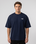 No brakes no limits Oversized Tee french navy - model front