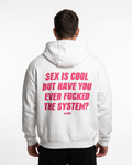 Sex is cool - Oversized Zip Hoodie - White - model back print
