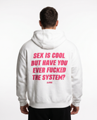 Sex is cool - Oversized Zip Hoodie - White - model back print