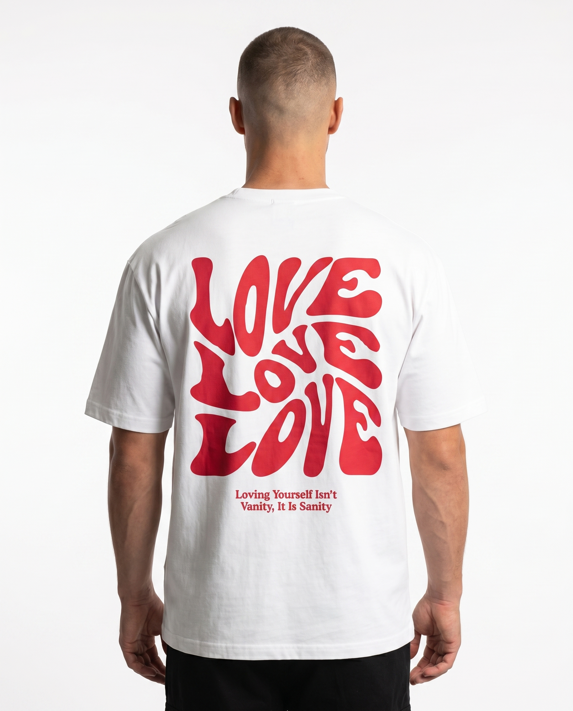 Loving yourself - Standard Tee - White - model back print