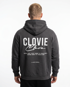 We´re here - Oversized Hoodie - Black - model back print