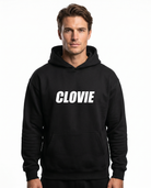 Clovie - Oversized Hoodie - Black - model front print