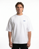 Always late but worth the wait - Oversized Tee - White - model front print