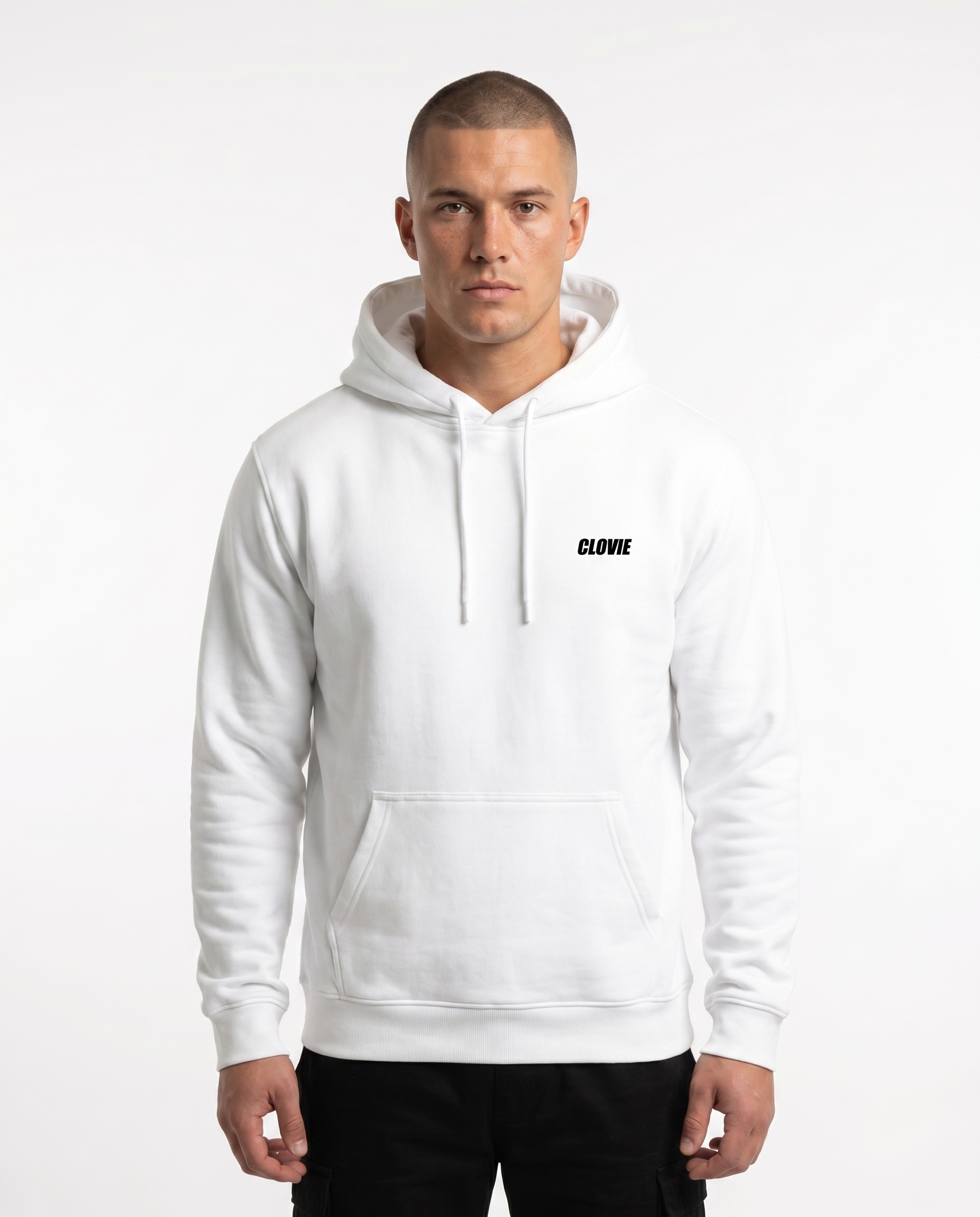 Always late but worth the wait - Hoodie - Arctic White - model front print