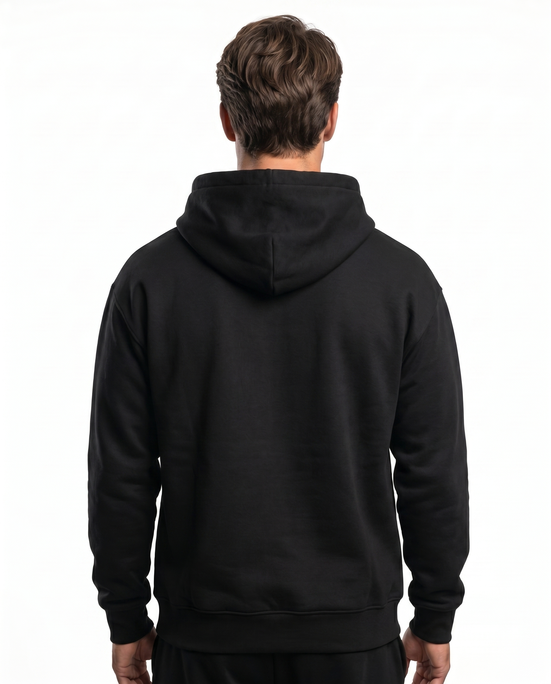 Clovie - Oversized Hoodie - Black - model back print