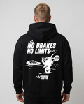 No brakes no limits Oversized Zip Hoodie black - model back print