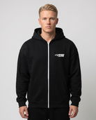No brakes no limits Oversized Zip Hoodie black - model front