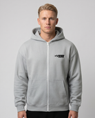 No brakes no limits Oversized Zip Hoodie light asphalt - model front