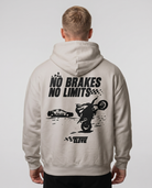 No brakes no limits Oversized Zip Hoodie light asphalt - model back print