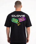 Happy pills Oversized Tee Black - model back print