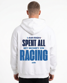 I spent all my money on racing Zip Hoodie White - model back print