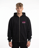Official stunt instructor Oversized Zip Hoodie Black - model front