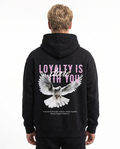 Loyalty is with you Hoodie Jet Black - model back print