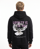 Loyalty is with you Hoodie Jet Black - model back print