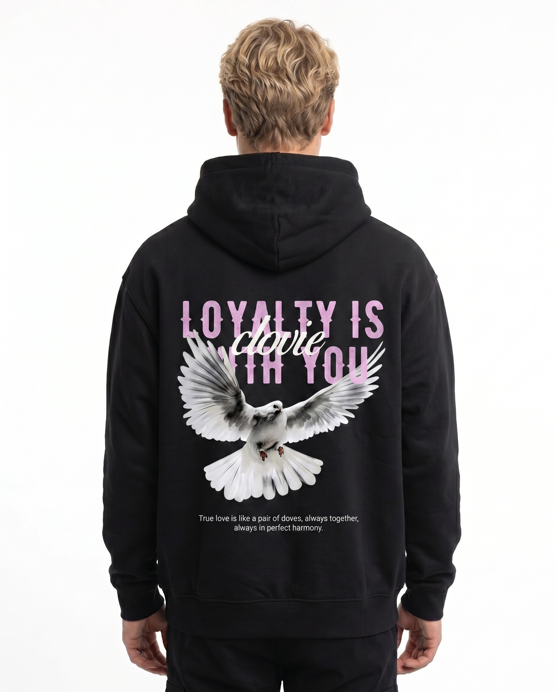 Loyalty is with you Hoodie Jet Black - model back print