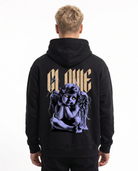 Angel Oversized Hoodie Black - model back print