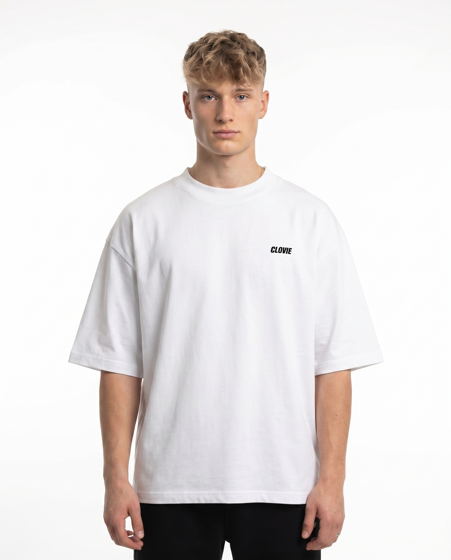 Bike life Oversized Tee White - model front