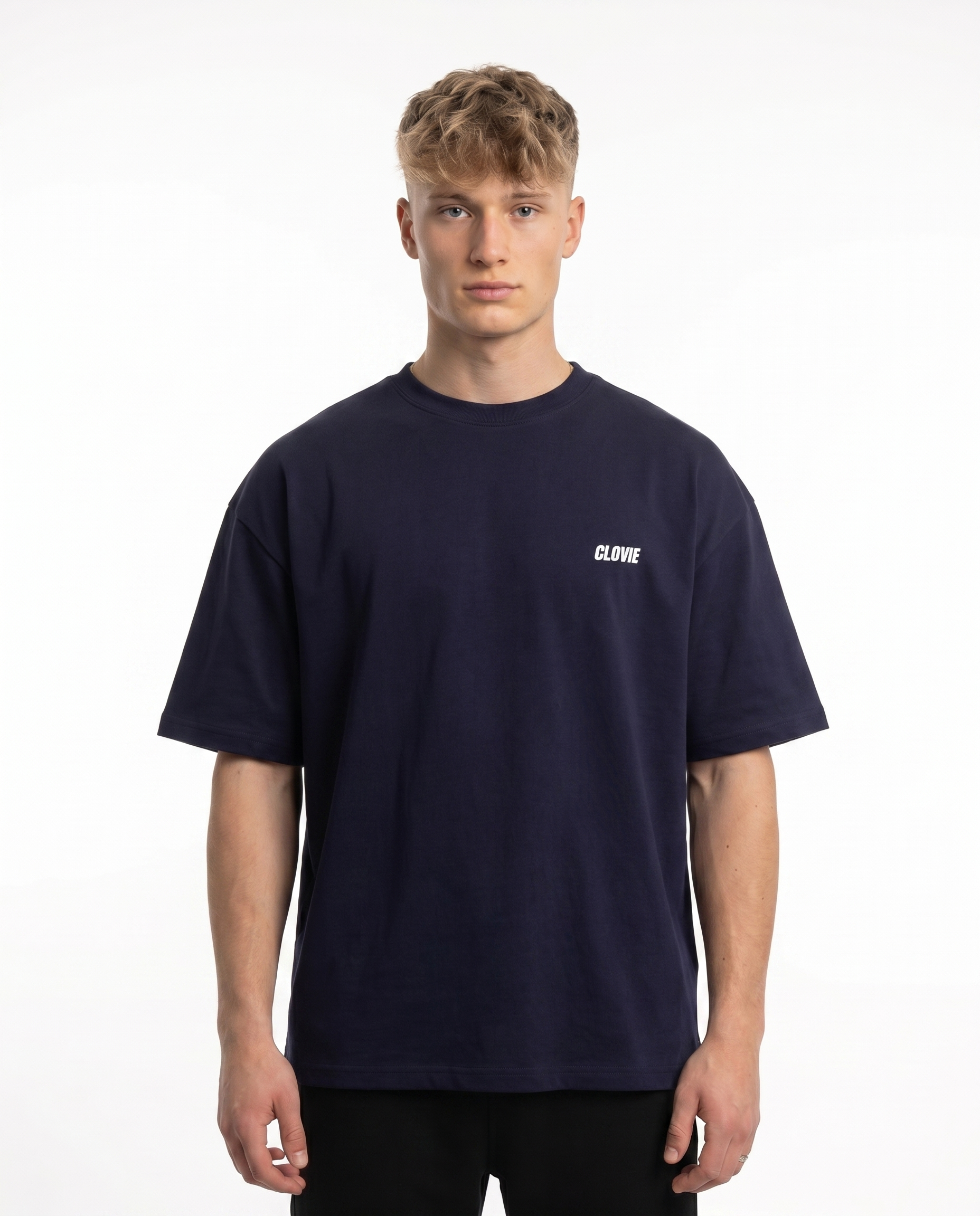 Bike life Oversized Tee Navy - model front
