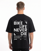 Bike life Oversized Tee Black - model back print