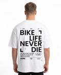 Bike life Oversized Tee White - model back print