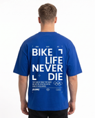 Bike life Oversized Tee Cobalt Blue - model back print