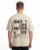 Bike life Oversized Tee Sand - model back print