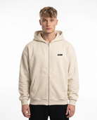 Live for it or die by it Zip Hoodie White Sand - model front
