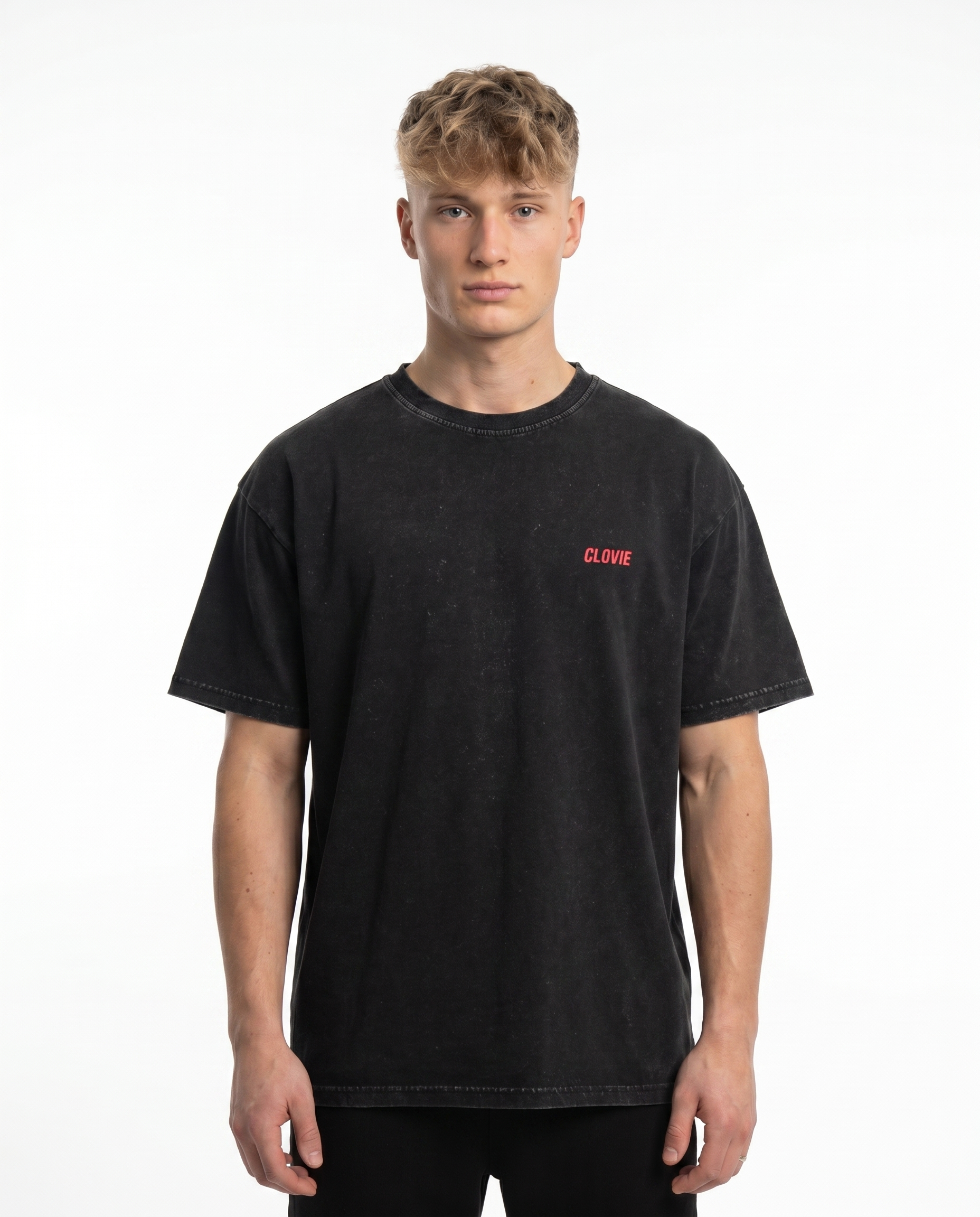 Sex is cool washed Tee Black - model front