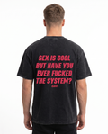 Sex is cool washed Tee Black - model back print