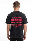 Sex is cool washed Tee Black - model back print
