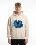 Butterfly Hoodie White Sand - model front print