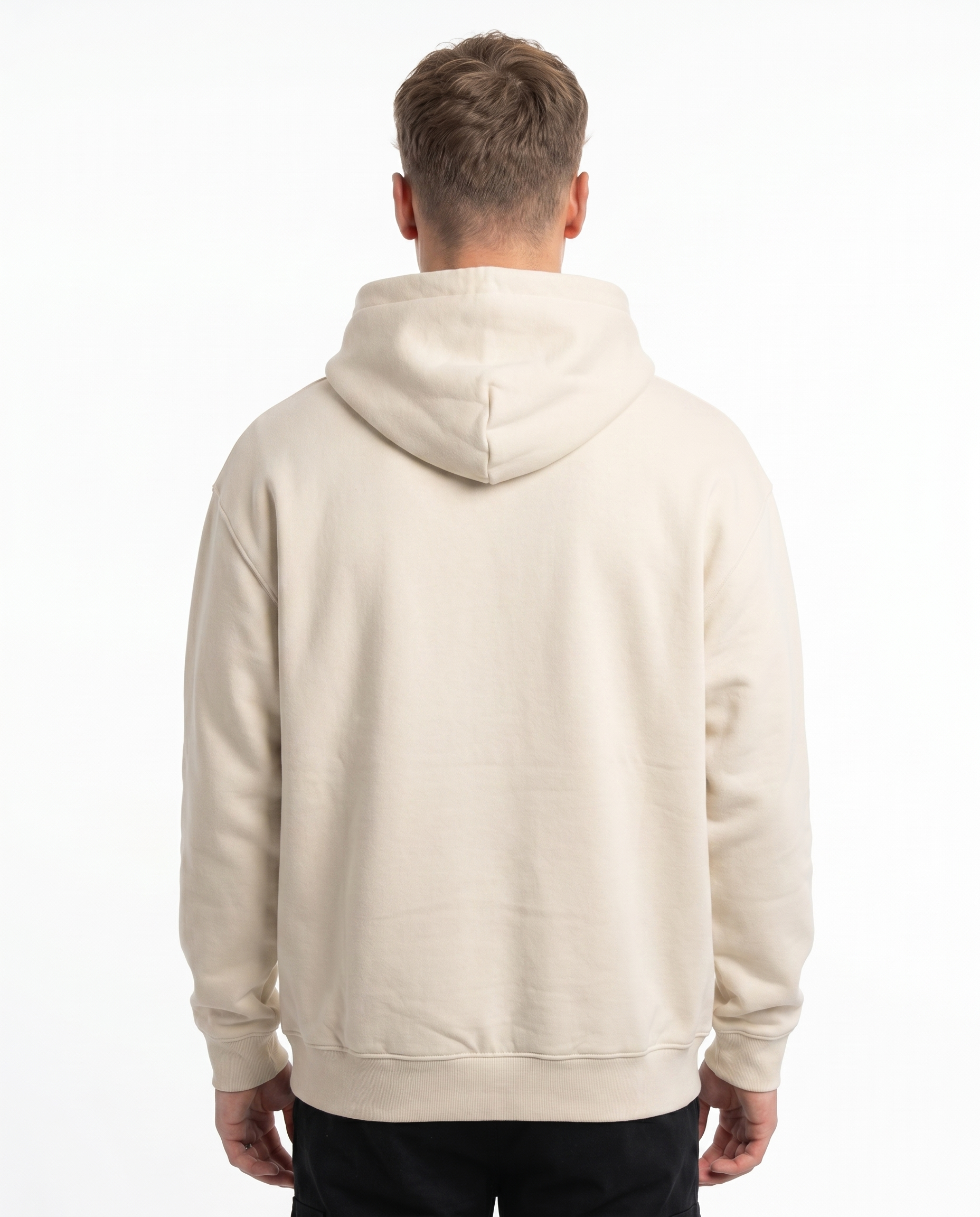 Butterfly Hoodie White Sand - model back