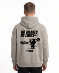 No brakes no limits Oversized Hoodie Light Asphalt - model back print