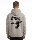 No brakes no limits Oversized Hoodie Light Asphalt - model back print