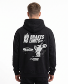 No brakes no limits Oversized Hoodie Black - model back print