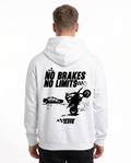 No brakes no limits Hoodie Arctic White - model back print