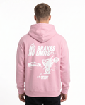No brakes no limits Hoodie Baby Pink - model back print