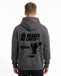 No brakes no limits Hoodie Charcoal Heather - model back print