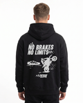 No brakes no limits Hoodie Jet Black - model back print