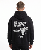 No brakes no limits Hoodie Jet Black - model back print
